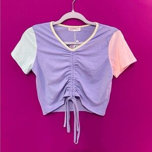 Cropped color-block Tee